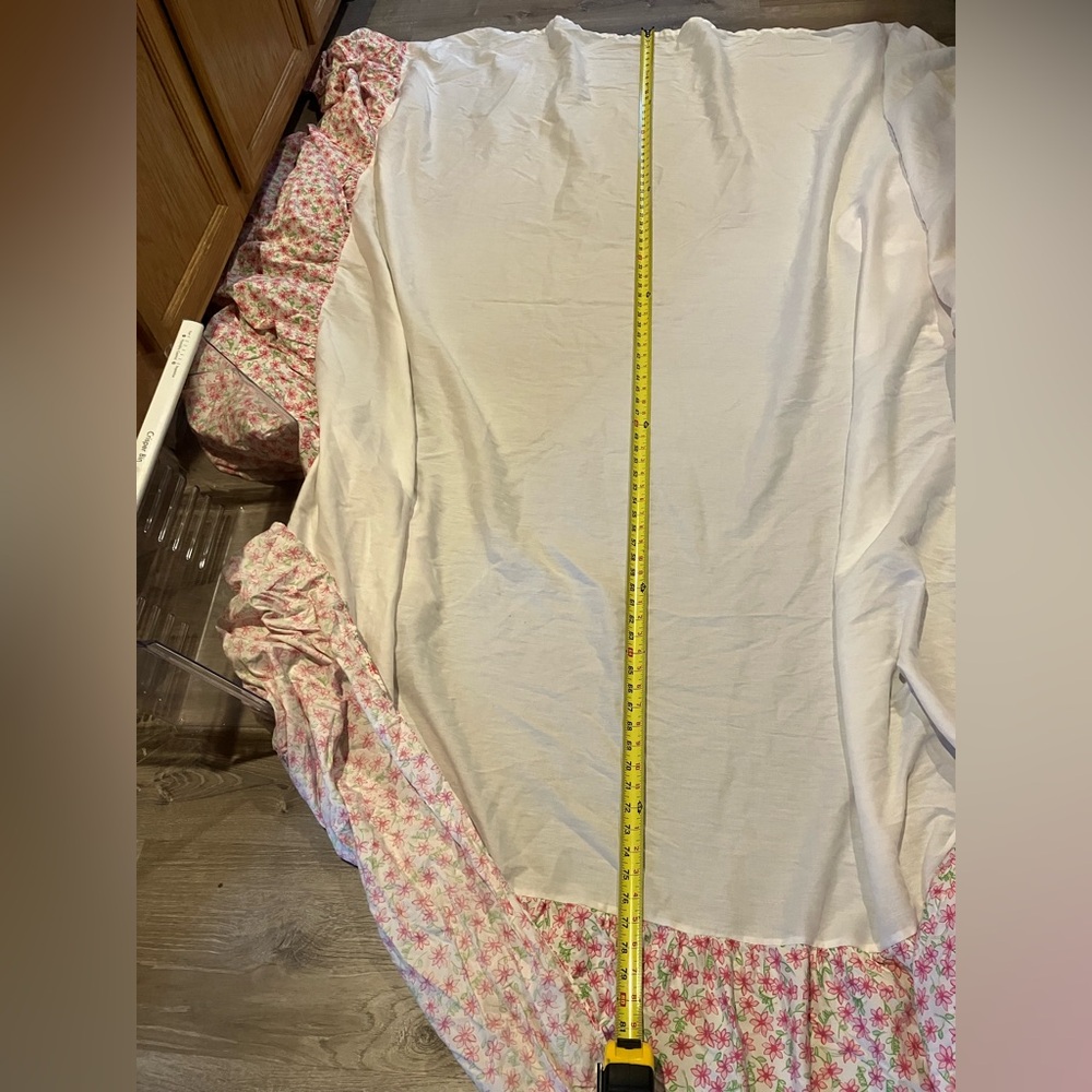 Lilly Pulitzer Pink and Green Floral bedskirt - Picture 2 of 10
